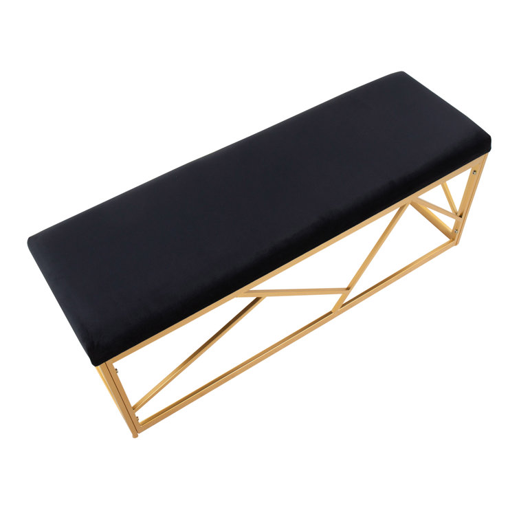 The Twillery Co.® Lopez Velvet Bench Wayfair